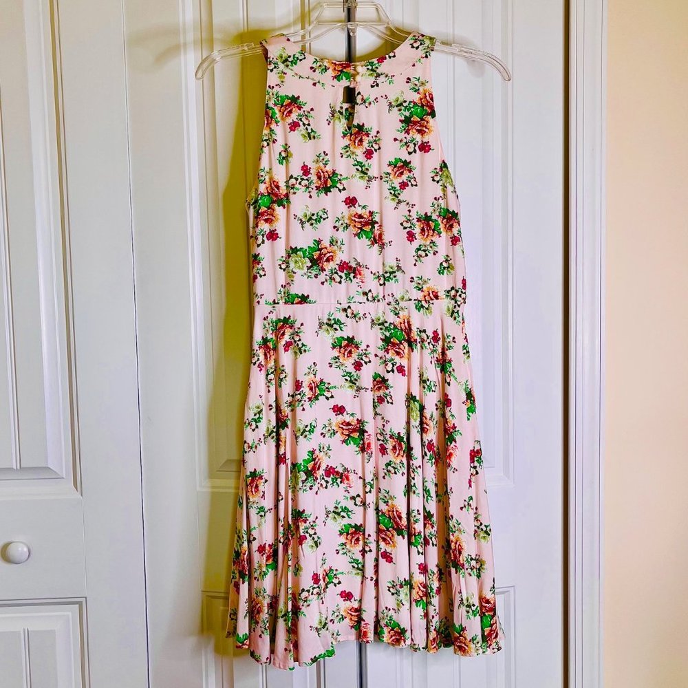 Modcloth Yellow star Vintage Style Floral Dress in Pink (L) New Without Tags - Picture 4 of 8